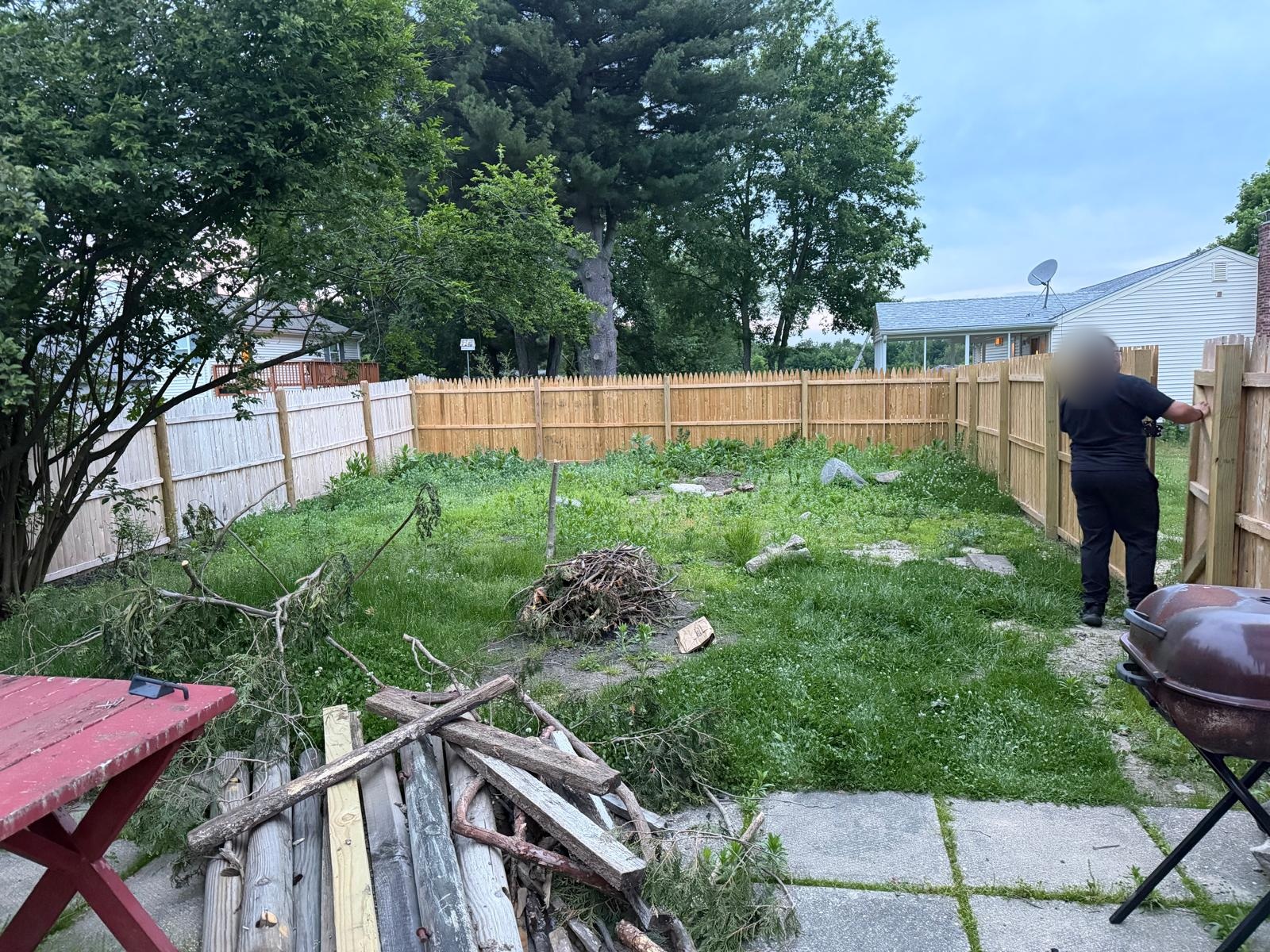 Shrewsbury backyard before the outdoor improvement project began