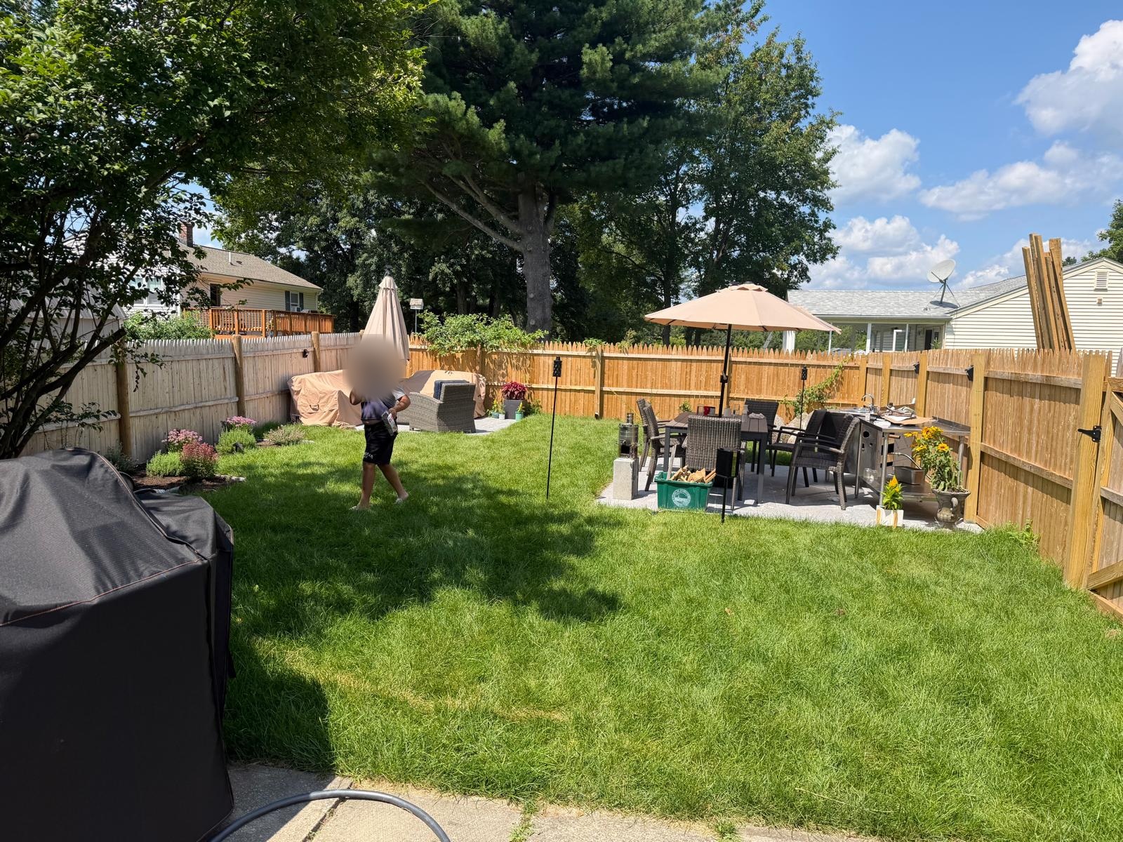 Shrewsbury backyard after the completed outdoor improvement project